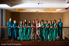 Indian couple with bridal party Indian couple with bridal party