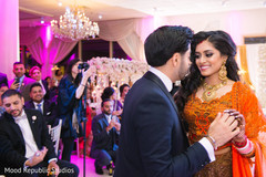 Newlyweds having their first dance. Newlyweds having their first dance.