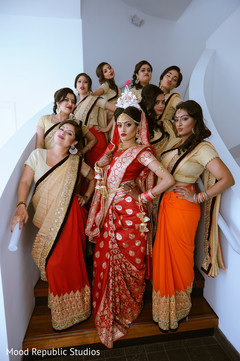 Bengali bridal party. Bengali bridal party.