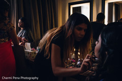 Indian bride and makeup artist photography Indian bride and makeup artist photography