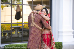 Indian couple first look photo. Indian couple first look photo.