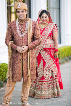 Indian bride smiling minutes before surprising her groom. Indian bride smiling minutes before surprising her groom.