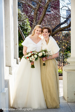 Indian bride and bridesmaid photography before wedding reception Indian bride and bridesmaid photography before wedding reception