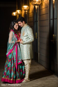 Indian bride and groom romantic photo for sangeet. Indian bride and groom romantic photo for sangeet.