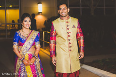 Beautiful couple during their sangeet celebration. Beautiful couple during their sangeet celebration.