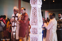 Indian groom escorted by his parents. Indian groom escorted by his parents.