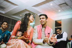 Indian bride and groom enjoying their sangeet. Indian bride and groom enjoying their sangeet.