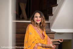Bride in her yellow mehndi outfit. Bride in her yellow mehndi outfit.