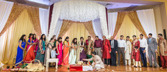 Indian couple and their family photogrpahy at sangeet ceremony Indian couple and their family photogrpahy at sangeet ceremony