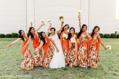 Fun bride and bridesmaids shot. indian wedding gowns,indian wedding photography,indian bride,indian bridesmaids