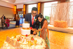 Newlyweds cutting the cake Newlyweds cutting the cake