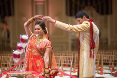 Groom admiring her lovely bride. indian wedding first look,indian wedding photography,indian bride and groom