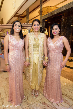 Dazzling indian gay bride with bridesmaids. Dazzling indian gay bride with bridesmaids.
