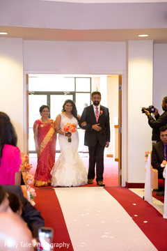 Sweet bride entering the ceremony. indian bride,indian christian wedding ceremony