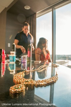 Bride's beauty session. indian bride,indian bridal hair and makeup,indian bride getting ready,indian wedding jewelry