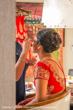Bridal makeup session. indian bride,indian bridal hair and makeup,indian bride getting ready,indian wedding jewelry