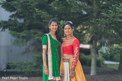Beautiful indian bride and bridesmaid photography before wedding ceremony indian bridesmaids,indian bridal lengha,bridal tikka