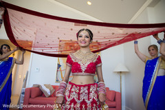 Indian bride and bridesmaids photography before wedding ceremony Indian bride and bridesmaids photography before wedding ceremony
