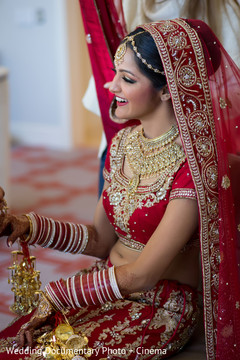 Indian bride smiling photography before wedding ceremony Indian bride smiling photography before wedding ceremony