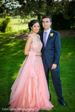 Peach and silver bridal gown bridal fashion ideas,indian wedding gowns,peach gown