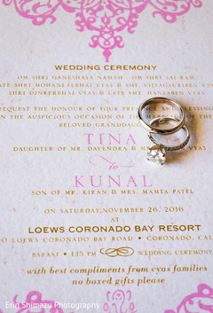 Wedding invitation and rings Wedding invitation and rings