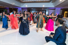 Indian bride leading a sangeet choreography. indian sangeet,choreography,indian bride,indian pre-wedding celebrations