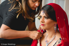 Bride's draping and styling. indian bride,indian bride getting ready,indian bridal hair and makeup