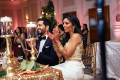 Gorgeous golden lengha indian bridal jewelry,indian bride makeup,indian fusion wedding reception