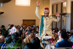 Indian groom arriving at wedding ceremony Indian groom arriving at wedding ceremony