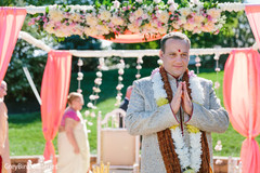 Indian groom waiting for the bride at wedding ceremony Indian groom waiting for the bride at wedding ceremony