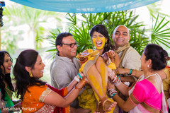 Bride's haldi celebration. Bride's haldi celebration.