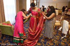 Indian bride sari draping. Indian bride sari draping.