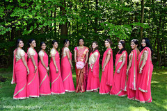 Bridesmaids in pink saris. indian bride,bridesmaids,indian wedding photography