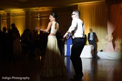 Newlyweds showing their dancing skills bridal lengha,reception lengha,reception fashion