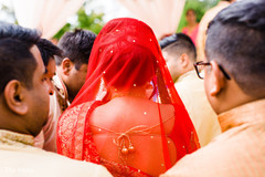 Indian bride walking into wedding ceremony Indian bride walking into wedding ceremony