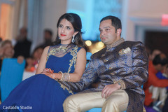 Indian couple at sangeet ceremony Indian couple at sangeet ceremony