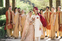 Indian couple with bridesmaids and groomsmen photography Indian couple with bridesmaids and groomsmen photography