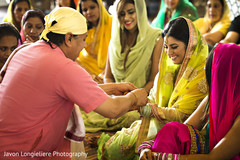 Indian bride's pre-wedding celebration. Indian bride's pre-wedding celebration.