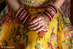 Indian bride bangles and engagement ring