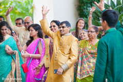 Guests dancing during baraat Guests dancing during baraat