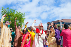 Dancing to the Baraat traditional music Dancing to the Baraat traditional music