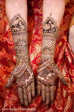 Bride's mehndi art ready for ceremony Bride's mehndi art ready for ceremony