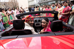 Indian bride and groom leaving the ceremony venue indian wedding ceremony