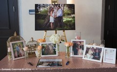 Romantic guest book table. indian wedding reception,guest book,floral and decor