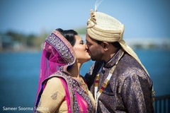 Romantic India wedding portrait. indian groom,indian bride,ceremony fashion