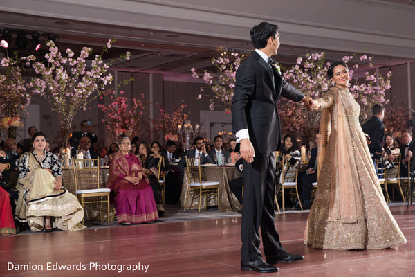 Indian couple first dance photography at wedding reception