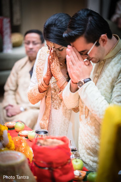 Bride and groom to be praying. Bride and groom to be praying.