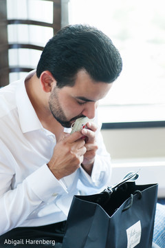 Contemplate adorable groom receiving his bride detail Contemplate adorable groom receiving his bride detail