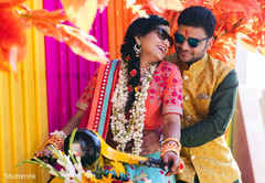 Indian bride and groom portrait bridal fashion,indian groom fashion,indian bride jewelry