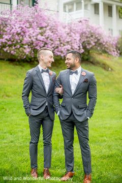 Stunning Indian same sex fusion wedding photo shoot. Stunning Indian same sex fusion wedding photo shoot.